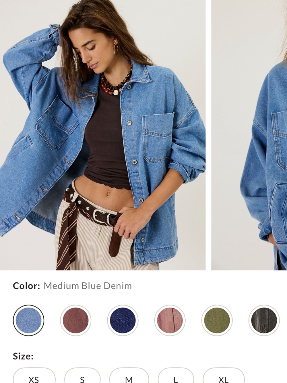 Free People Oversized Denim Jacket - Picture 4 of 4